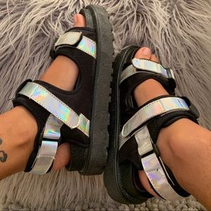 Iridescent Rave Sandals